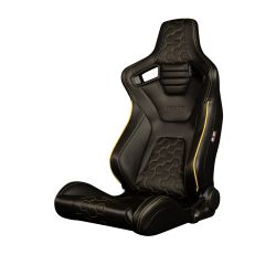 Braum Elite-X Series Black Leatherette with Yellow Honeycomb and Trim Sport Reclinable Seats