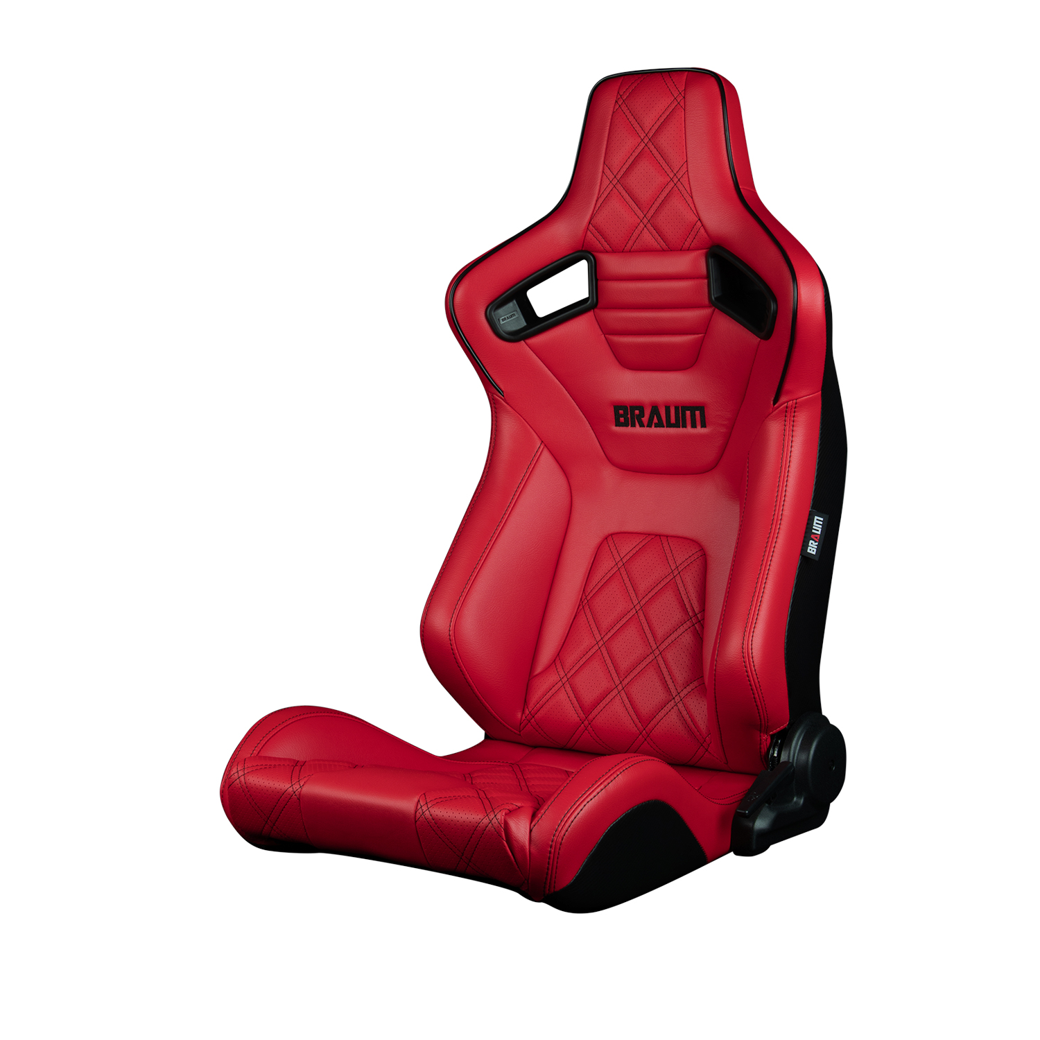 Braum Elite-X Series Diamond Edition Red Leatherette with Black Trim Sport Reclinable Seats