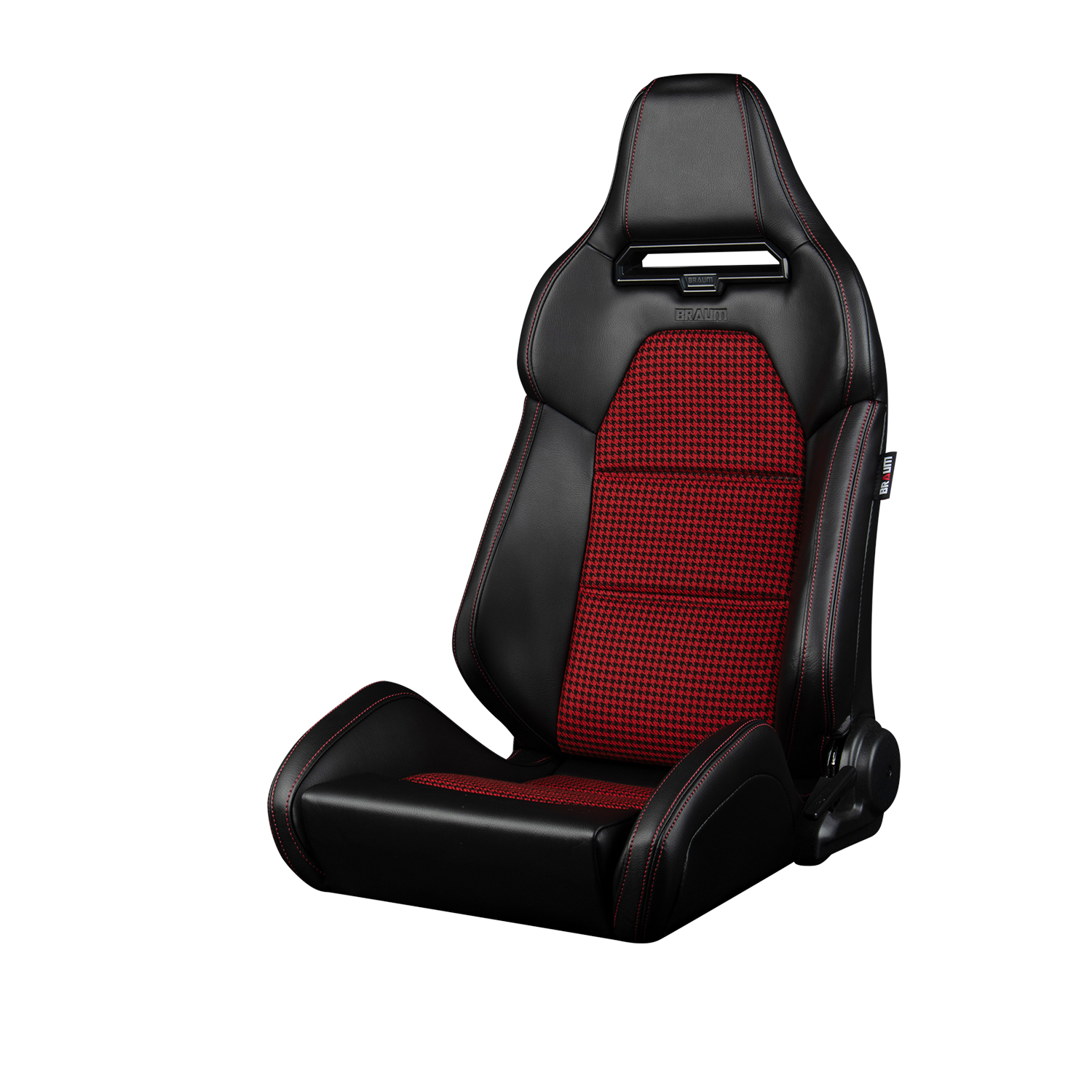 Braum Viper X Series Black Leatherette with Red Houndstooth Sport Reclinable Seats
