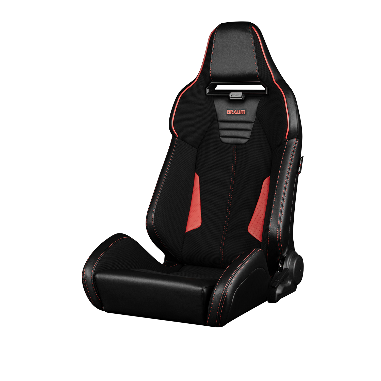 Braum Viper-X Series Black Polo with Red Leatherette and Red Stitching Sport Reclinable Seats