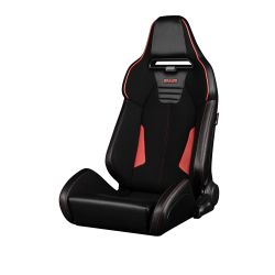 Braum Viper-X Series Black Polo with Red Leatherette and Red Stitching Sport Reclinable Seats
