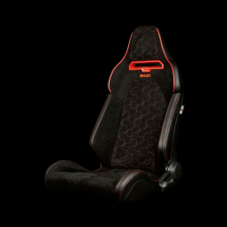 Braum Viper-X Series Black Alcantara with Honeycomb and Red Stitching Sport Reclinable Seats