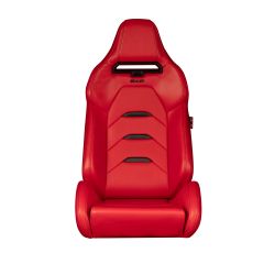 Braum Viper-X Red Leatherette with Black Trim Sport Reclinable Seats