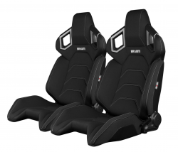 Braum Alpha-X Series Black Cloth with Grey Stitching Sport Reclinable Seats