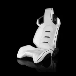 Braum Alpha-X Series White Leatherette with Black Inserts Sport Reclinable Seats