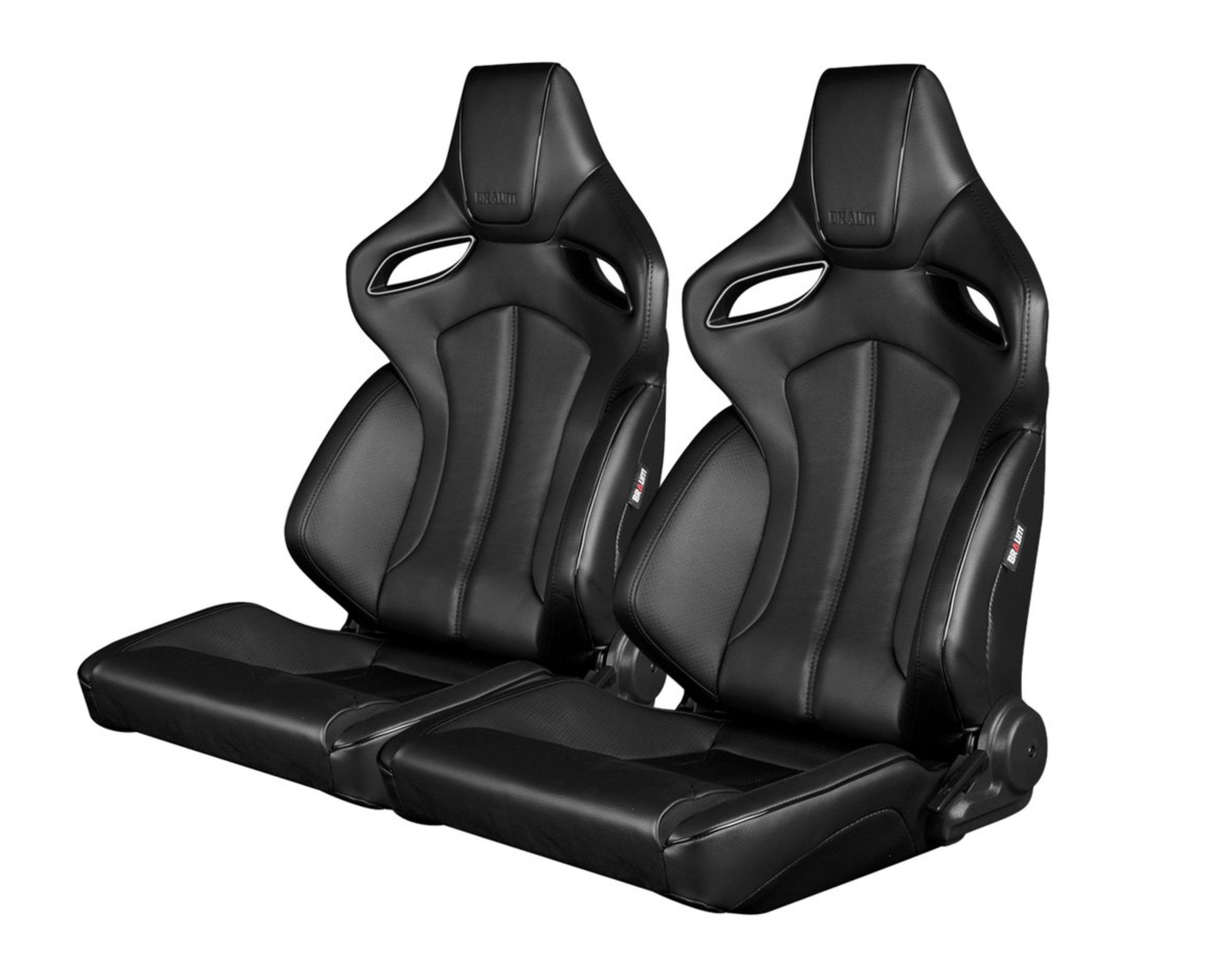 Braum ORUE Series Black Leatherette with Black Trim Sport Reclinable Seats