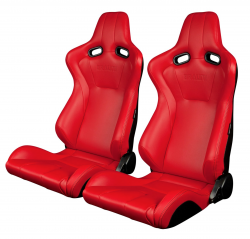 Braum Venom Series Red Leatherette Sport Reclinable Seats
