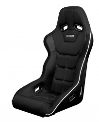 Braum Falcon-X Series Black Cloth with White Trim FIA Certified Fixed Back Racing Seat