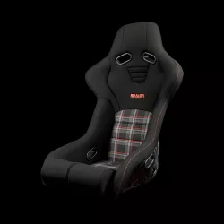 Braum Falcon-R Series Black with Red Plaid Fixed Back Bucket FRP Composite Seat