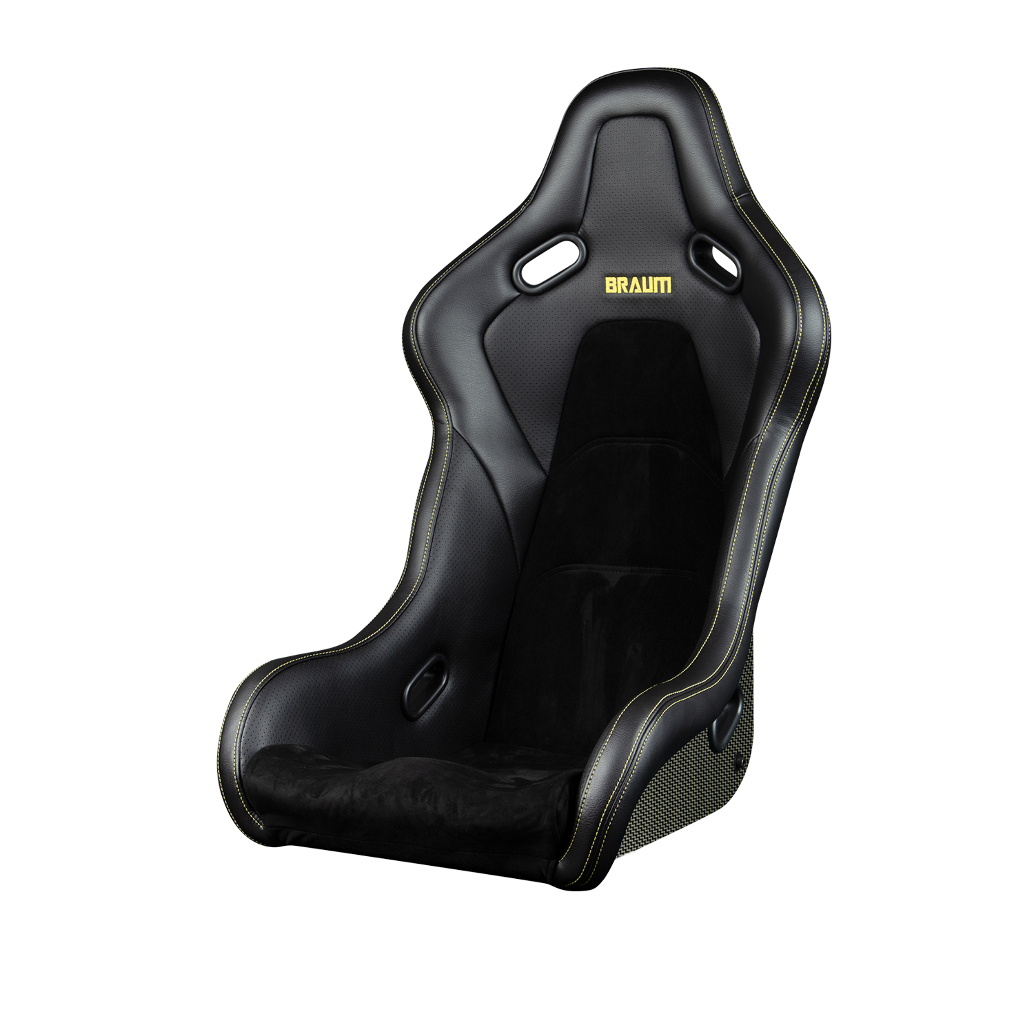 Braum Falcon-S Series Black Leatherette with Carbon Kevlar Composite Fixed Back Bucket FRP Seat