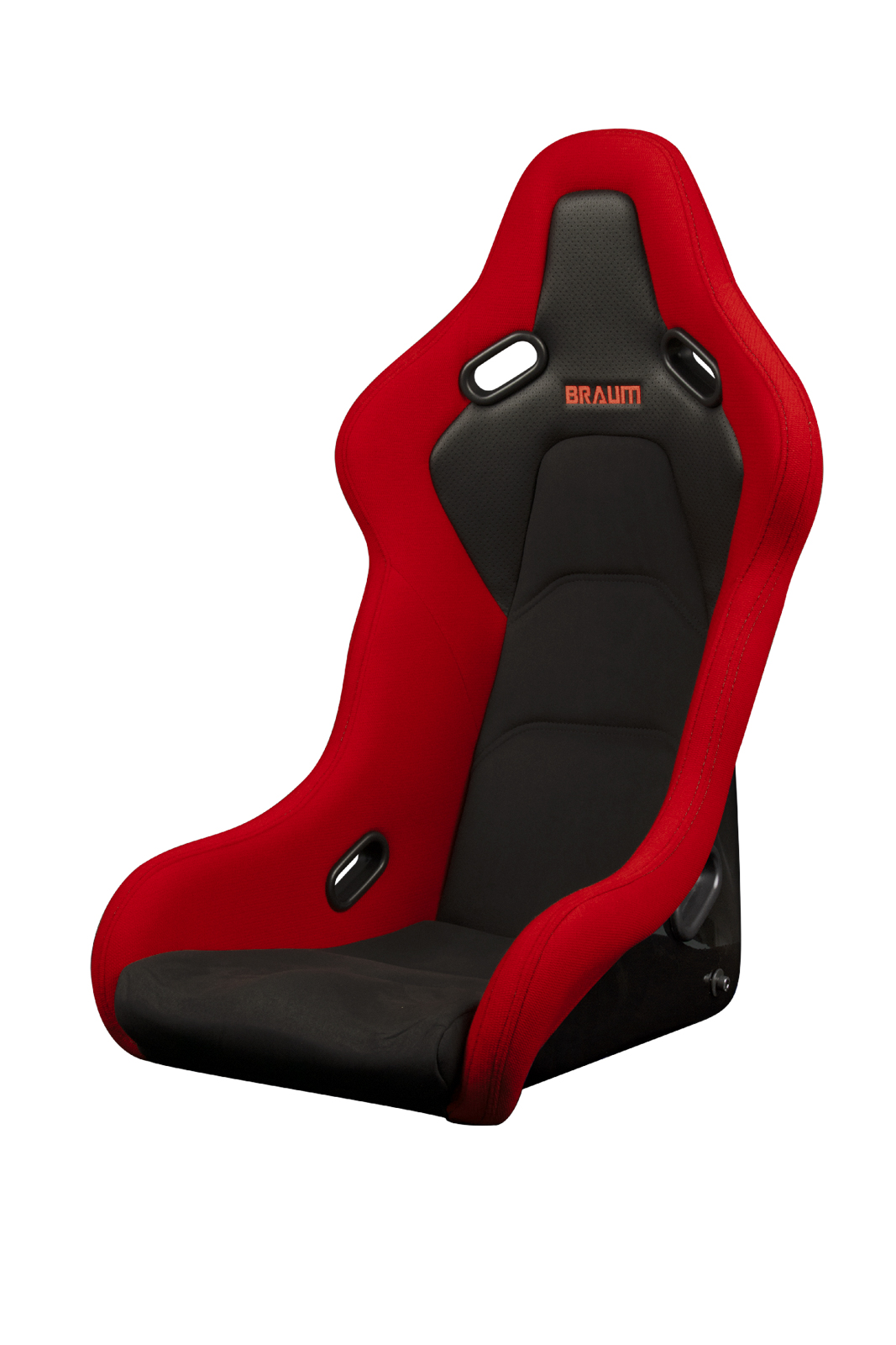Braum Falcon-S Series Red Cloth with Black Alcantara Inserts and Stitching Fixed Back Bucket Seat