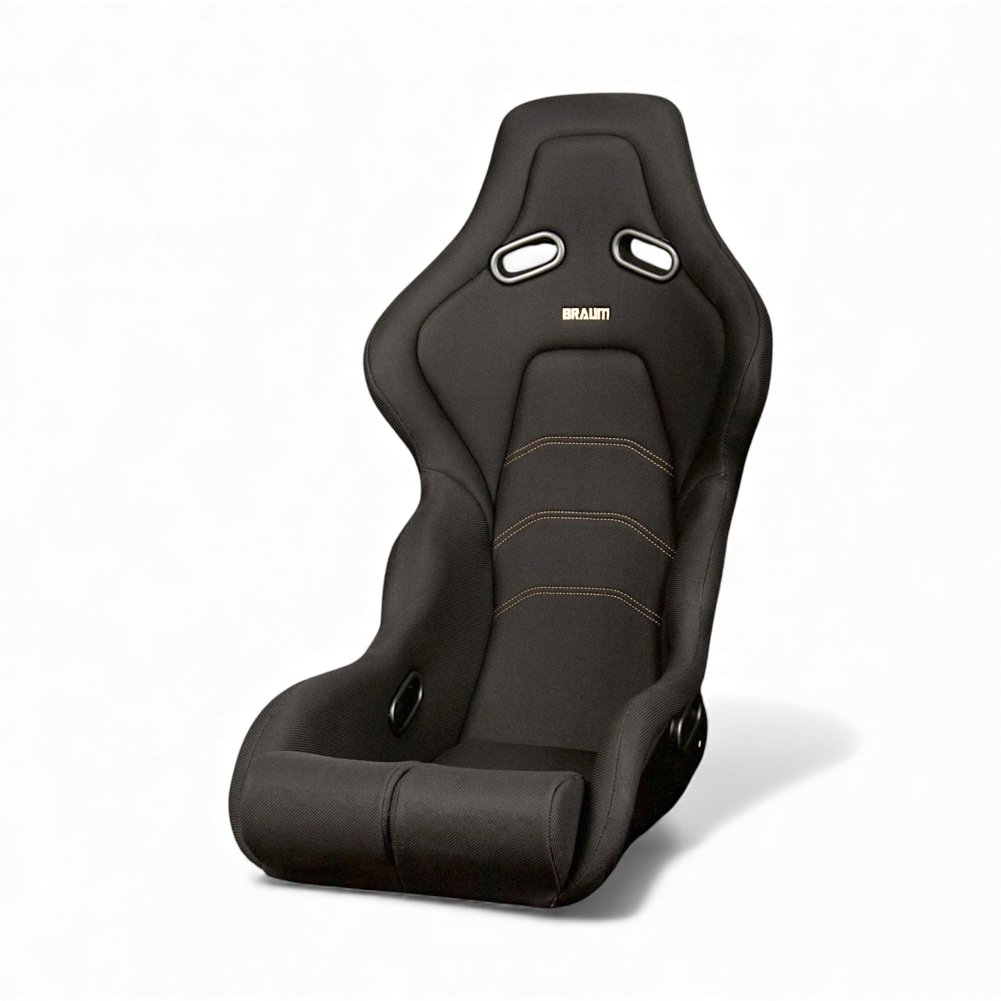 Braum Falcon-Z Series Black Fabric with Gold Stitching Fixed Back Bucket FRP Seat