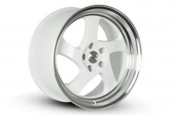 Whistler KR1 White w/ Machined Lip 17x9 +25mm Offset Wheel: 5x114.3