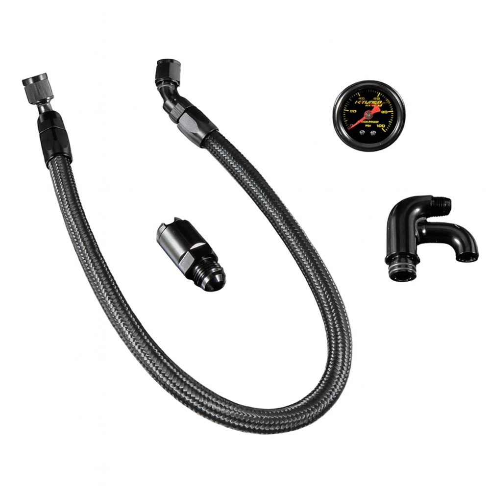 K-Tuned Center Feed Fuel Rail Fuel Line with Gauge and Fittings