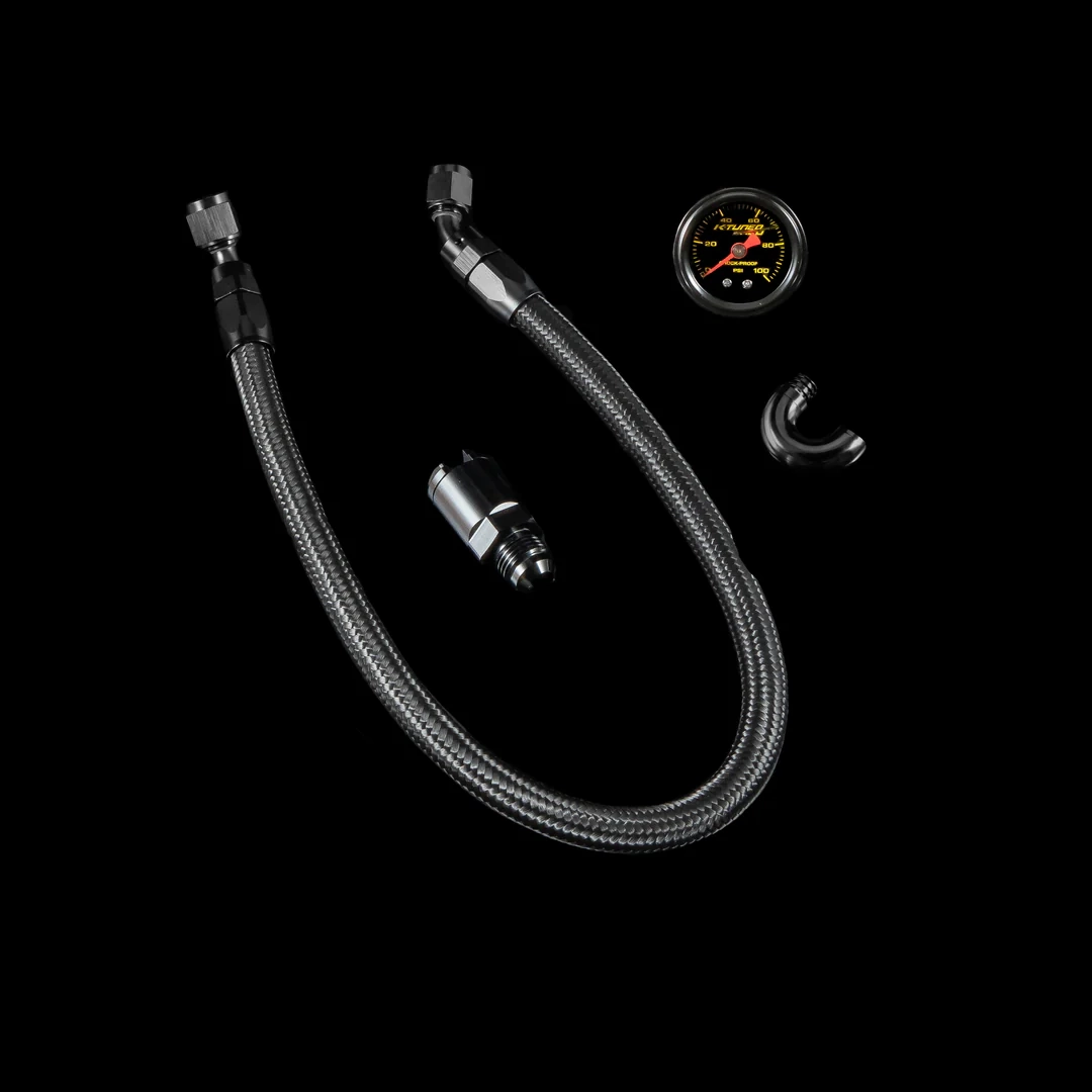 K-Tuned Side Feed Fuel Rail Fuel Line with Gauge
