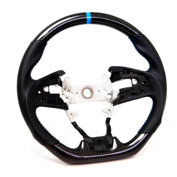 PRL 16-21 Civic Carbon Fiber and Leather with Blue Stitching Steering Wheel