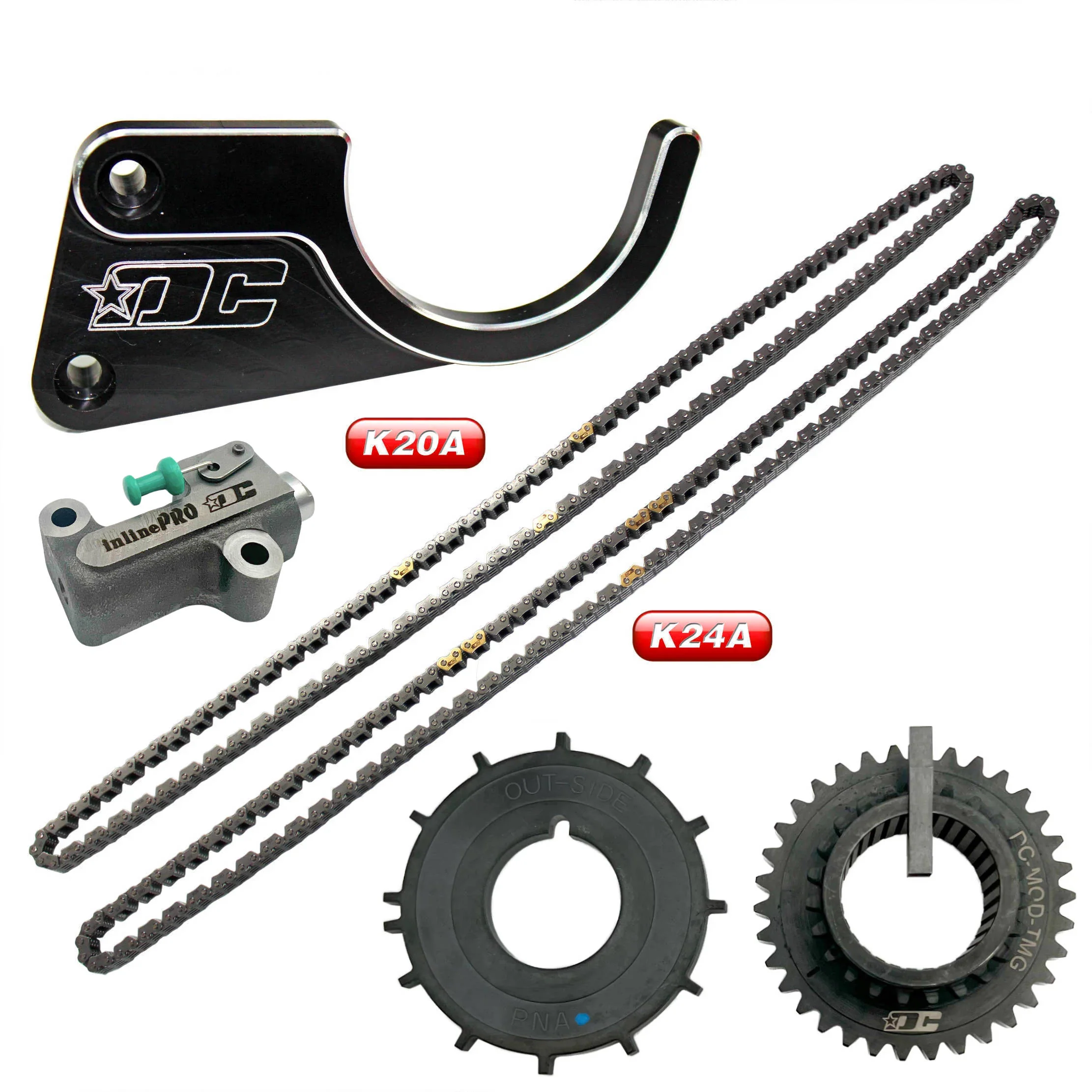 Drag Cartel K24 Modified Crank Timing Gear, Chain, Tensioner, and Guide