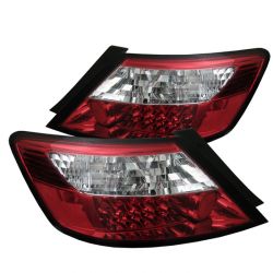Spyder 06-08 Civic Coupe LED Tail Lights Red Clear