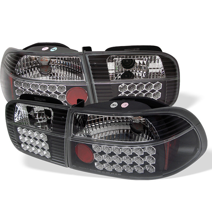 Spyder 92-95 Civic Coupe/Sedan LED Tail Lights Black