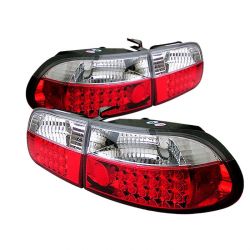 Spyder 92-95 Civic Hatchback LED Tail Lights Red Clear