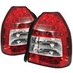 Spyder 96-00 Civic Hatchback LED Tail Lights Red Clear