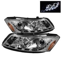 Spyder 08-12 Accord Sedan Projector Headlights LED Halo DRL Chrome