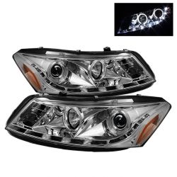 Spyder 08-12 Accord Sedan Projector Headlights LED Halo DRL Chrome