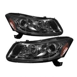 Spyder 08-12 Accord Sedan Projector Headlights LED Halo DRL Smoke