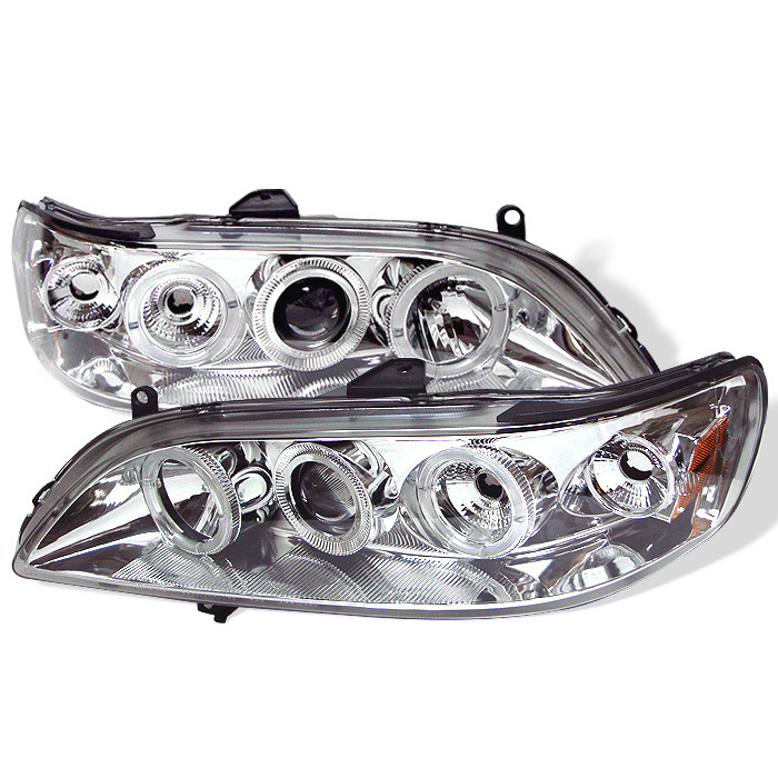 Spyder 98-02 Accord Projector Headlights LED Halo Amber Reflector Chrome