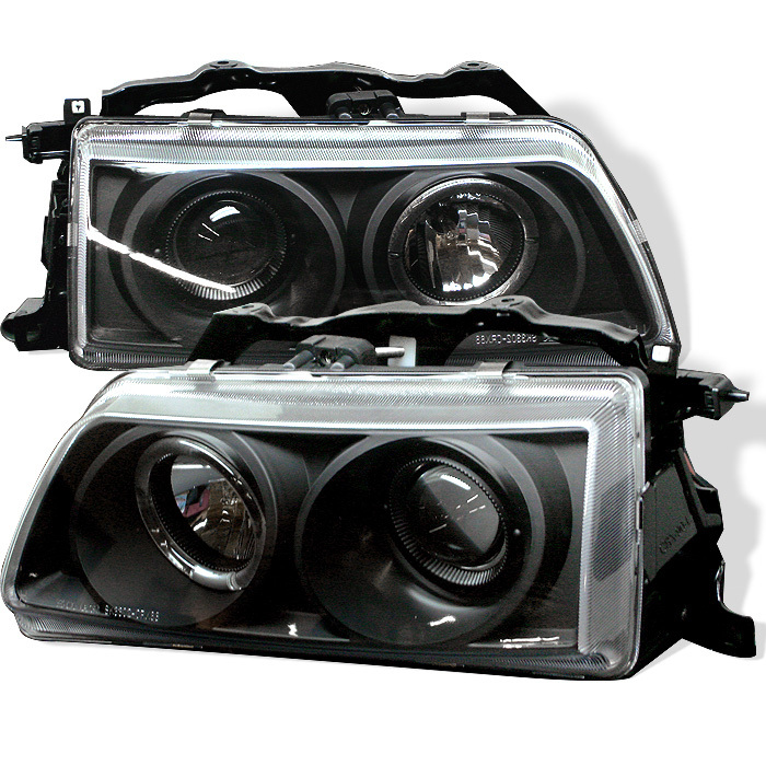 Spyder 90-91 Civic/CRX LED Halo Black Projector Headlights