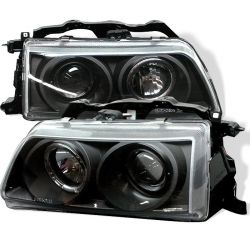 Spyder 90-91 Civic/CRX LED Halo Black Projector Headlights