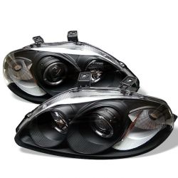 Spyder 96-98 Civic  LED Halo Black Projector Headlights