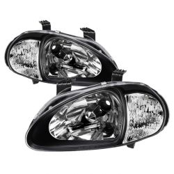 Xtune 93-97 Del Sol Crystal Headlights Black