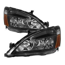 Xtune 03-07 Accord Amber Crystal Headlights Black