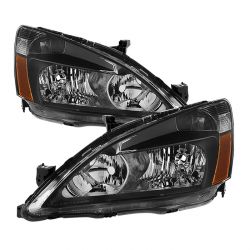 Xtune 03-07 Accord Amber Crystal Headlights Black