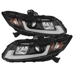 Spyder 12-13 Civic DRL Light Bar Black Projector Headlights