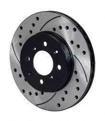 Wilwood 262mm Driver Side SRP Drilled and Slotted Black Electro Coat Rotor and Hat