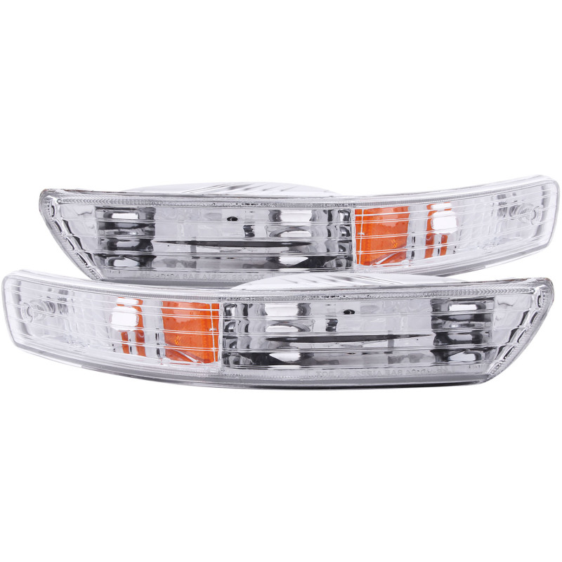 ANZO 98-01 Integra Chrome Euro Parking Lights with Amber Reflector