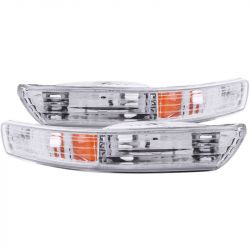 ANZO 98-01 Integra Chrome Euro Parking Lights with Amber Reflector