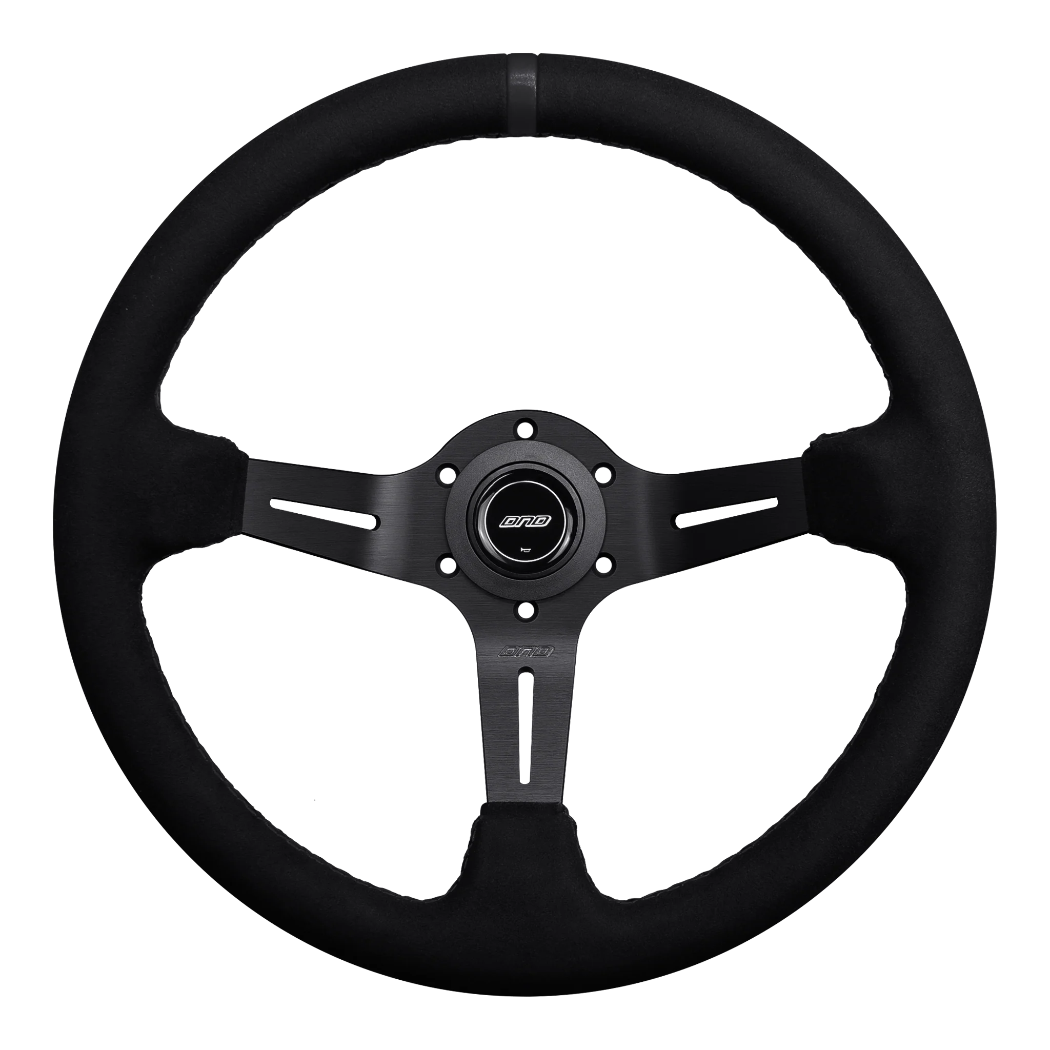 DND 350mm Alcantara Black 75mm Deep Black Stitching Race Steering Wheel