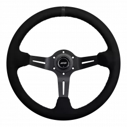 DND 350mm Alcantara Black 75mm Deep Black Stitching Race Steering Wheel