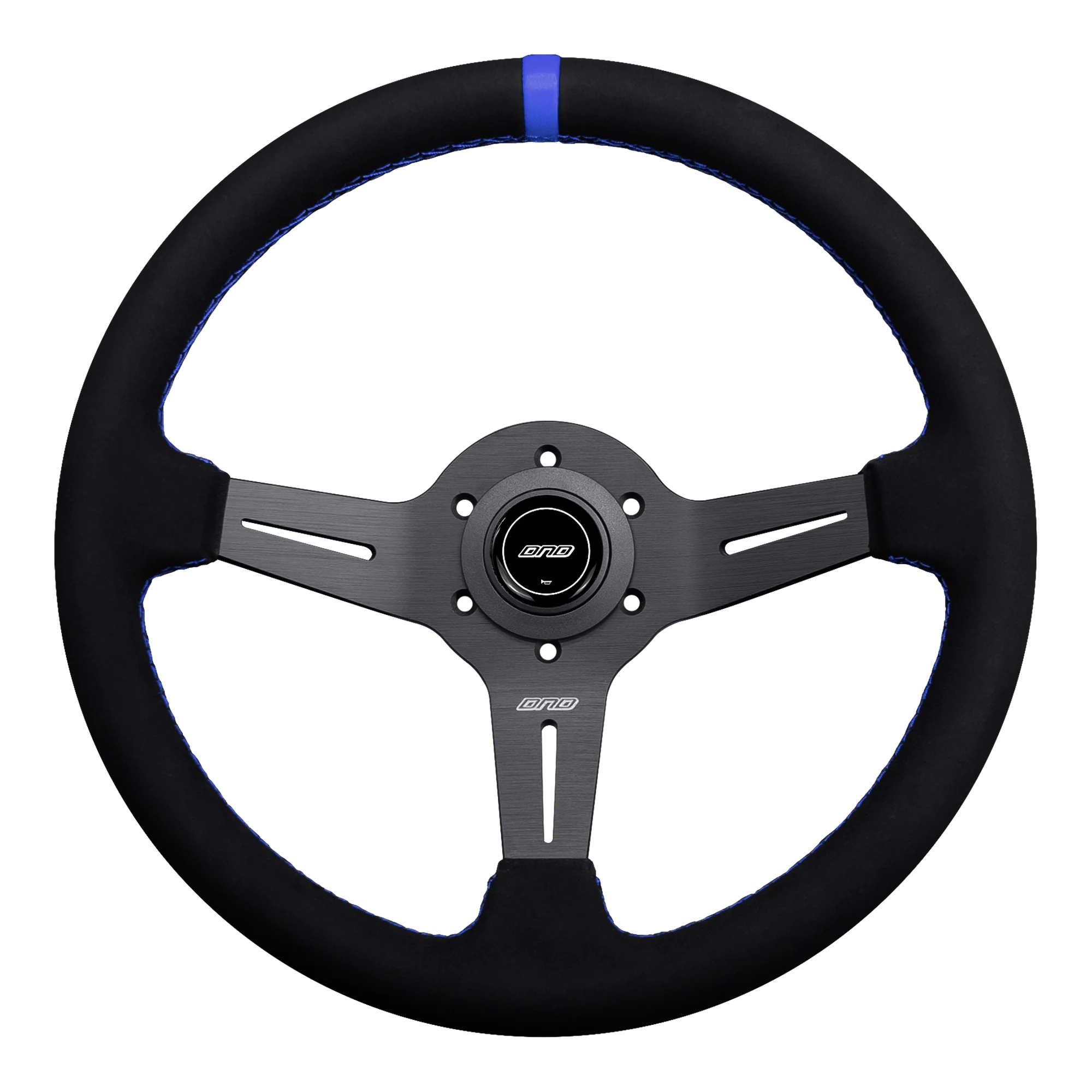 DND 350mm Alcantara Black 50mm Deep Blue Stitching Race Steering Wheel