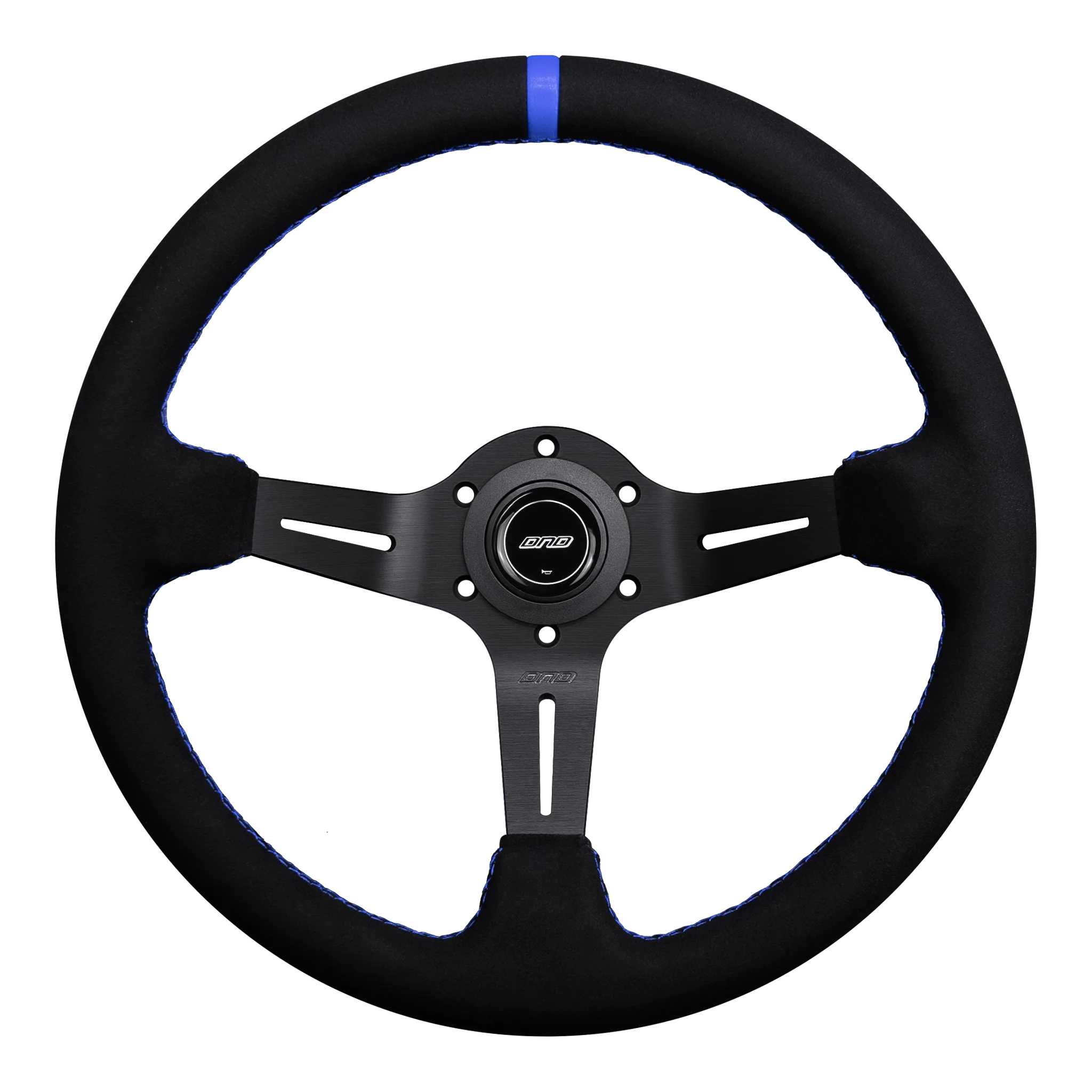 DND 350mm Alcantara Black 75mm Deep Blue Stitching Race Steering Wheel
