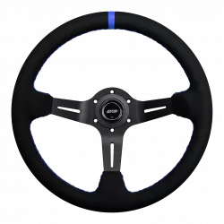 DND 350mm Alcantara Black 75mm Deep Blue Stitching Race Steering Wheel