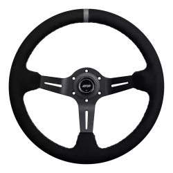 DND 350mm Alcantara Black 75mm Deep Grey Stitching Race Steering Wheel