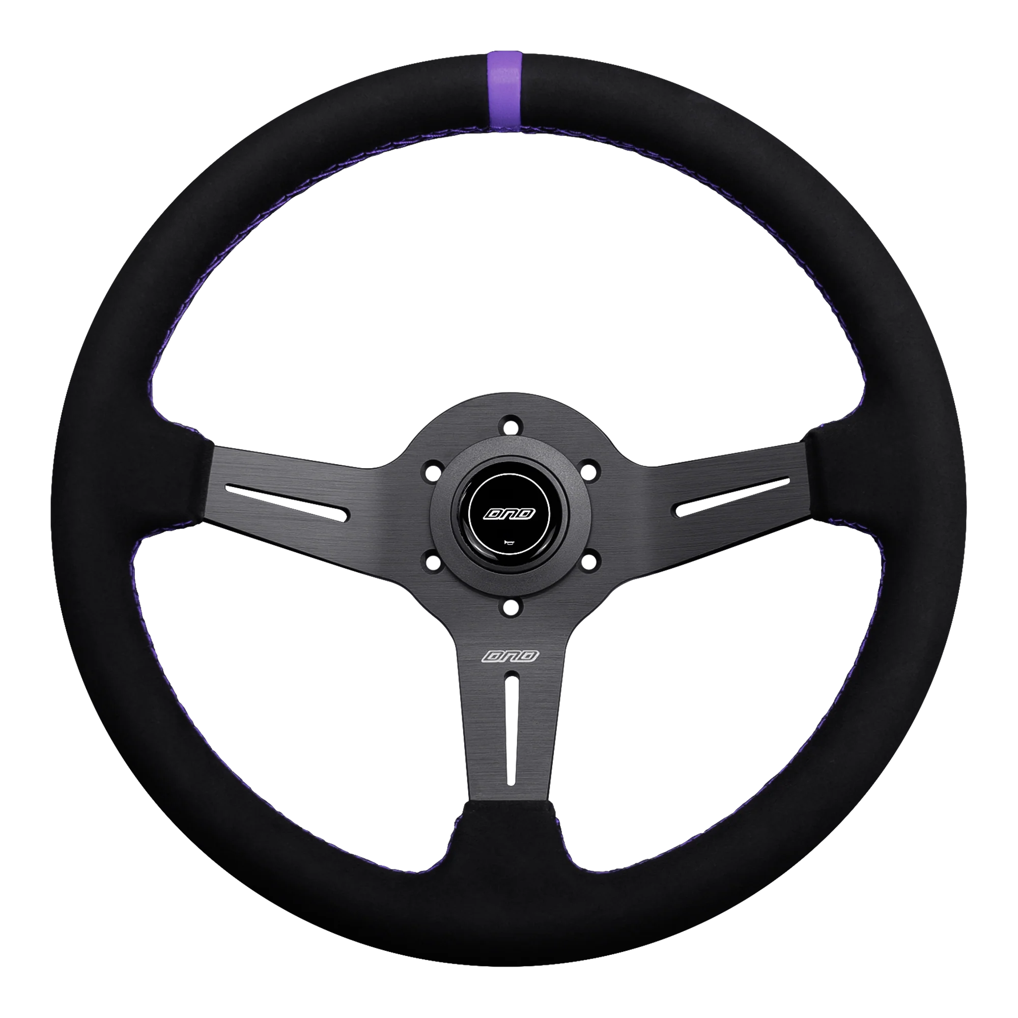 DND 350mm Alcantara Black 50mm Deep Purple Stitching Race Steering Wheel