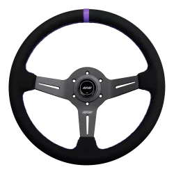 DND 350mm Alcantara Black 50mm Deep Purple Stitching Race Steering Wheel