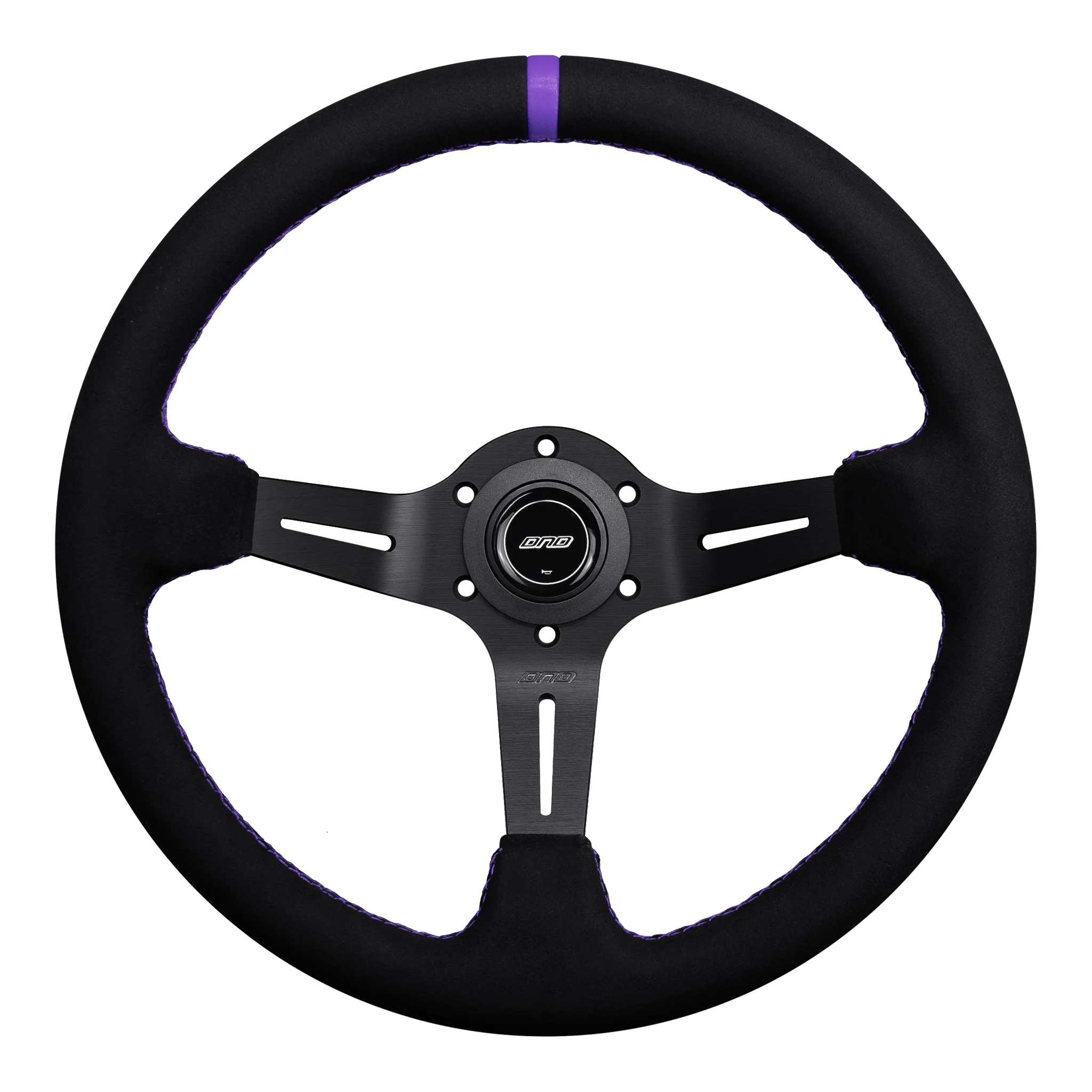 DND 350mm Alcantara Black 75mm Deep Purple Stitching Race Steering Wheel