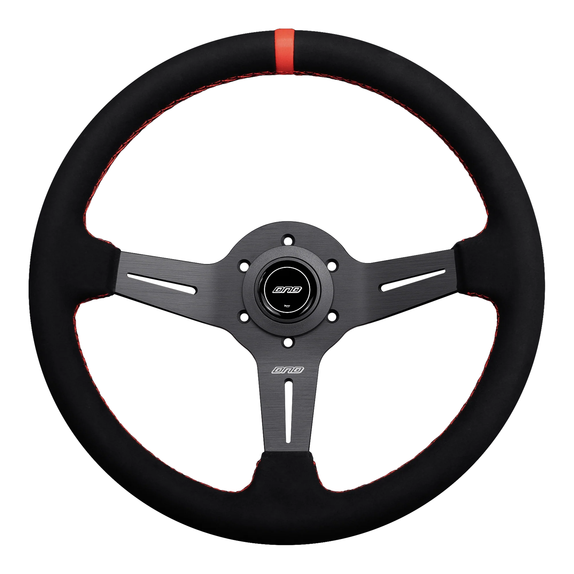 DND 350mm Alcantara Black 50mm Deep Red Stitching Race Steering Wheel