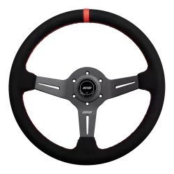 DND 350mm Alcantara Black 50mm Deep Red Stitching Race Steering Wheel